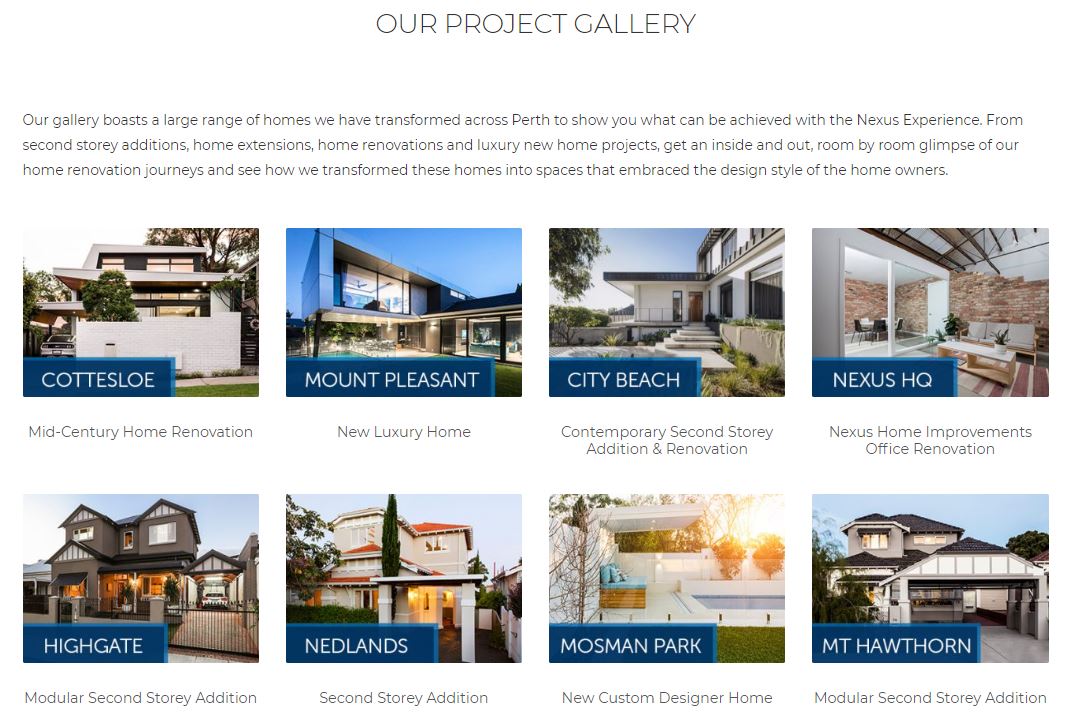 Project Gallery Page For Nexus